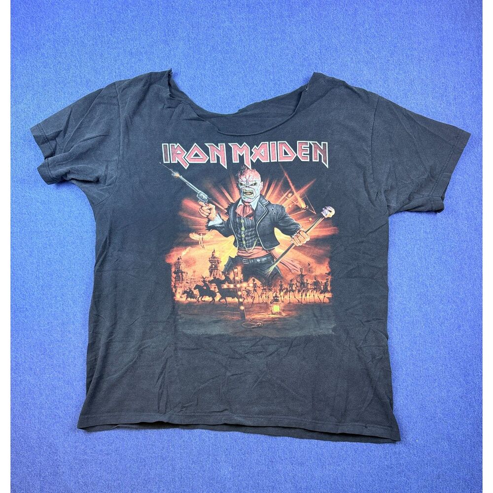 Iron Maiden Legacy of the Beast Nights of the Dead Band T Shirt Black Cut Neck